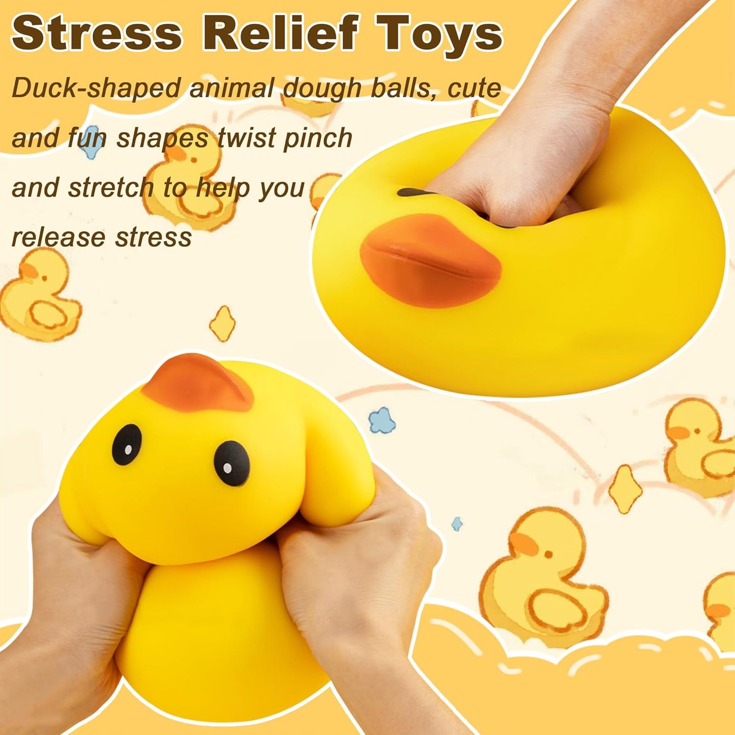 Duck Squishy Squeeze Toy, Soft Giant Duck Squishy Stress Relief Toy | Adorable Stress & Anxiety Relief Calming Sensory Fidget for Adults & Teen, Tension Release Party Goodie Bag Fillers