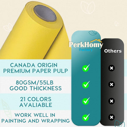Lemon Yellow Kraft Paper Roll 36" x 3,600" (300') for Gift Wrapping Bouquet Flower Art Painting Craft Writing Packaging Shipping 80GSM 55LB (Lemon Yellow, 36" x 300')