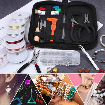 Wire Wrapping for Jewelry Making, Repair and Beading Supplies Kit with Craft Ring Wire, Tools, Pliers and Jewelry Findings
