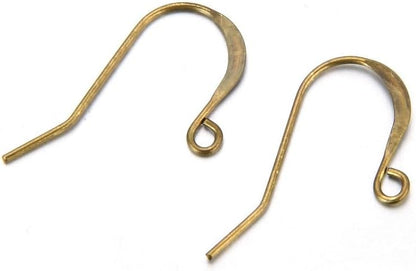 Adabele 200pcs 18K Yellow Gold Plated Strong Fish Earring Hooks 20 Gauge | 0.8mm/20 Gauge, Metal Fishhooks Ear Wire, Open Loops to Attach Charms Gemstones Dangles Earrings Making