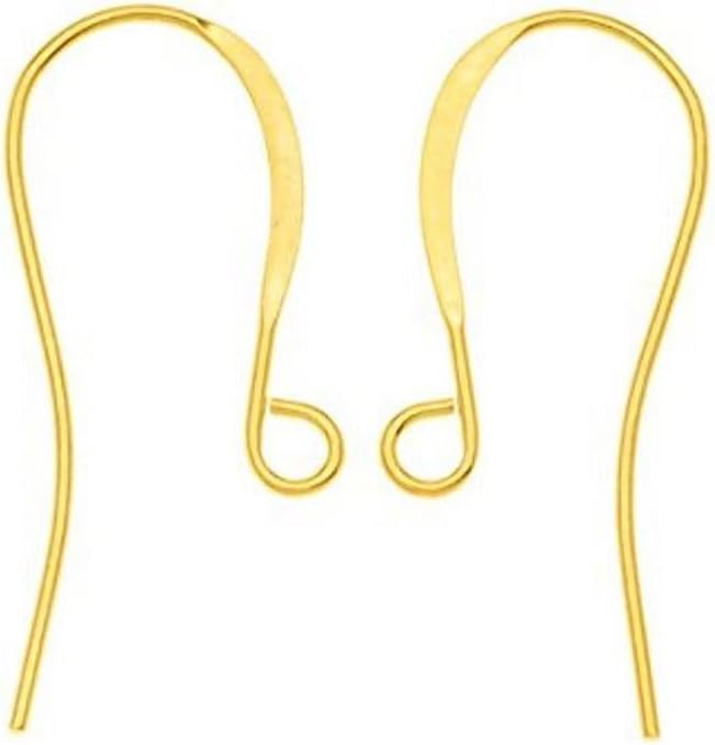 Adabele 200pcs 18K Yellow Gold Plated Strong Fish Earring Hooks 20 Gauge | 0.8mm/20 Gauge, Metal Fishhooks Ear Wire, Open Loops to Attach Charms Gemstones Dangles Earrings Making