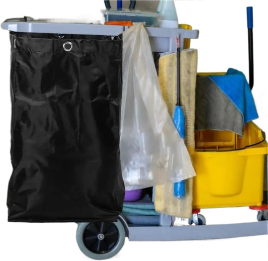 2pcs Large Capacity Waterproof Cleaning Cart Bag - Thicken Hotel Housekeeping Rubbish Holder(Yellow)