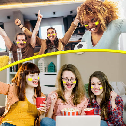 120 Pairs Eye Black Stickers Bulk Baseball Glitter Stickers Football Softball Party Favor Spirit Day Accessories(Glitter,Yellow)