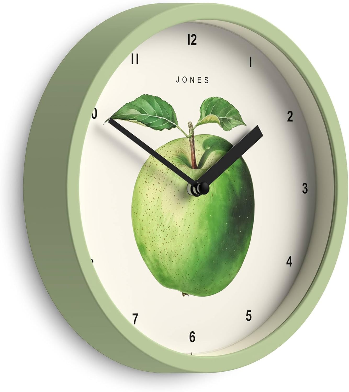® Fruit wall Clock | Small Round Clock | 8" | Yellow | Botanical Illustrated Lemon dial | Ideal for Kitchen and Dining Rooms.
