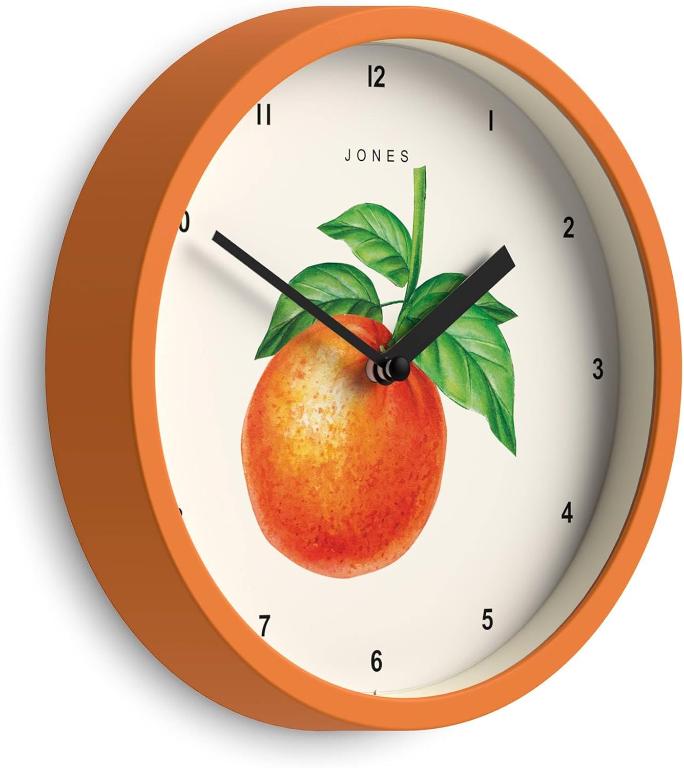 ® Fruit wall Clock | Small Round Clock | 8" | Yellow | Botanical Illustrated Lemon dial | Ideal for Kitchen and Dining Rooms.