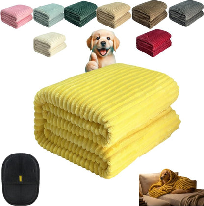 Emotional Support Blanket for Dogs,Yellow Dog Blanket,Provide Continuous Companionship,Soft Washable Security Blanket,Thick and Warm,for Kennels,Sofas,Beds,Car Seats (A, 28 × 39 in)