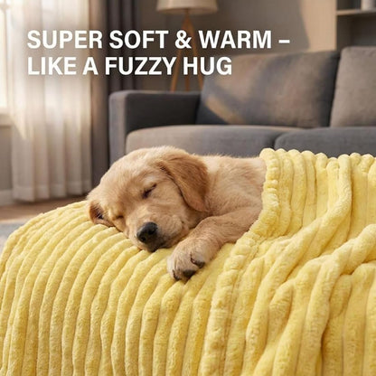 Emotional Support Blanket for Dogs,Yellow Dog Blanket,Provide Continuous Companionship,Soft Washable Security Blanket,Thick and Warm,for Kennels,Sofas,Beds,Car Seats (A, 28 × 39 in)