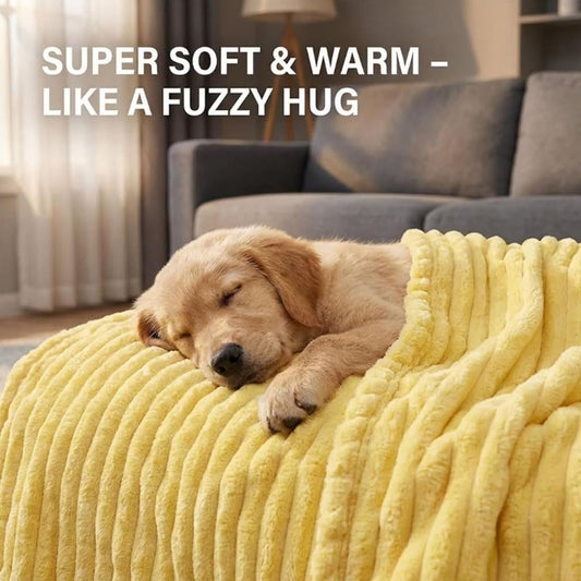 Emotional Support Blanket for Dogs,Yellow Dog Blanket,Provide Continuous Companionship,Soft Washable Security Blanket,Thick and Warm,for Kennels,Sofas,Beds,Car Seats (A, 28 × 39 in)