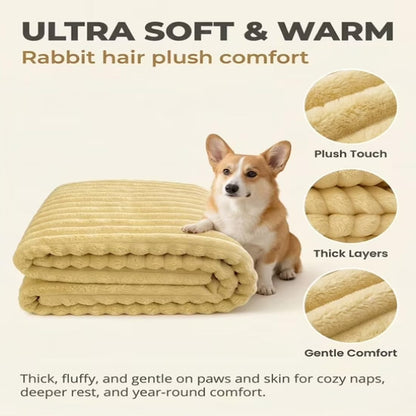 Emotional Support Blanket for Dogs,Yellow Dog Blanket,Provide Continuous Companionship,Soft Washable Security Blanket,Thick and Warm,for Kennels,Sofas,Beds,Car Seats (A, 28 × 39 in)