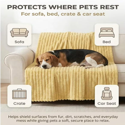 Emotional Support Blanket for Dogs,Yellow Dog Blanket,Provide Continuous Companionship,Soft Washable Security Blanket,Thick and Warm,for Kennels,Sofas,Beds,Car Seats (A, 28 × 39 in)