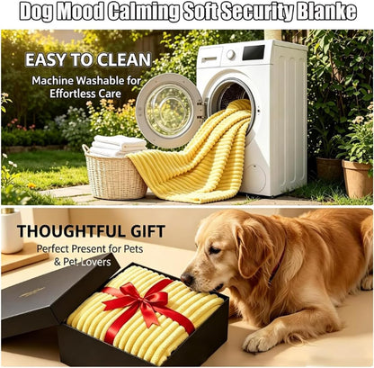 Emotional Support Blanket for Dogs,Yellow Dog Blanket,Provide Continuous Companionship,Soft Washable Security Blanket,Thick and Warm,for Kennels,Sofas,Beds,Car Seats (A, 28 × 39 in)