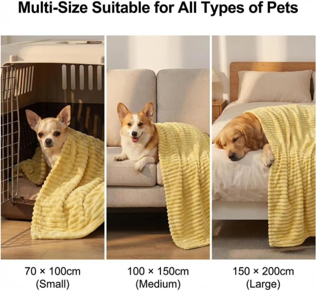 Emotional Support Blanket for Dogs,Yellow Dog Blanket,Provide Continuous Companionship,Soft Washable Security Blanket,Thick and Warm,for Kennels,Sofas,Beds,Car Seats (A, 28 × 39 in)