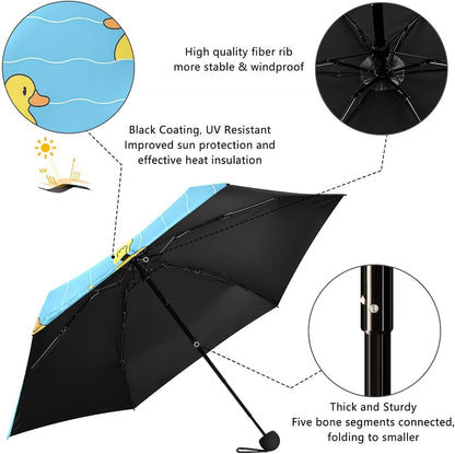UV Sun Umbrella Compact Folding Travel Umbrella for 99% UV Protection Windproof Rainproof Small Light Fashion Parasol for Men Women