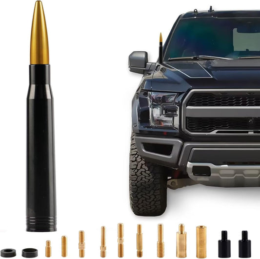 Upgrade Universal Car Antenna Compatible with Ford, Dodge, Chevrolet, GMC, Jeep, Toyota Truck Antenna - Made of Rugged Billet and Aluminum, Yellow, Car Accessories