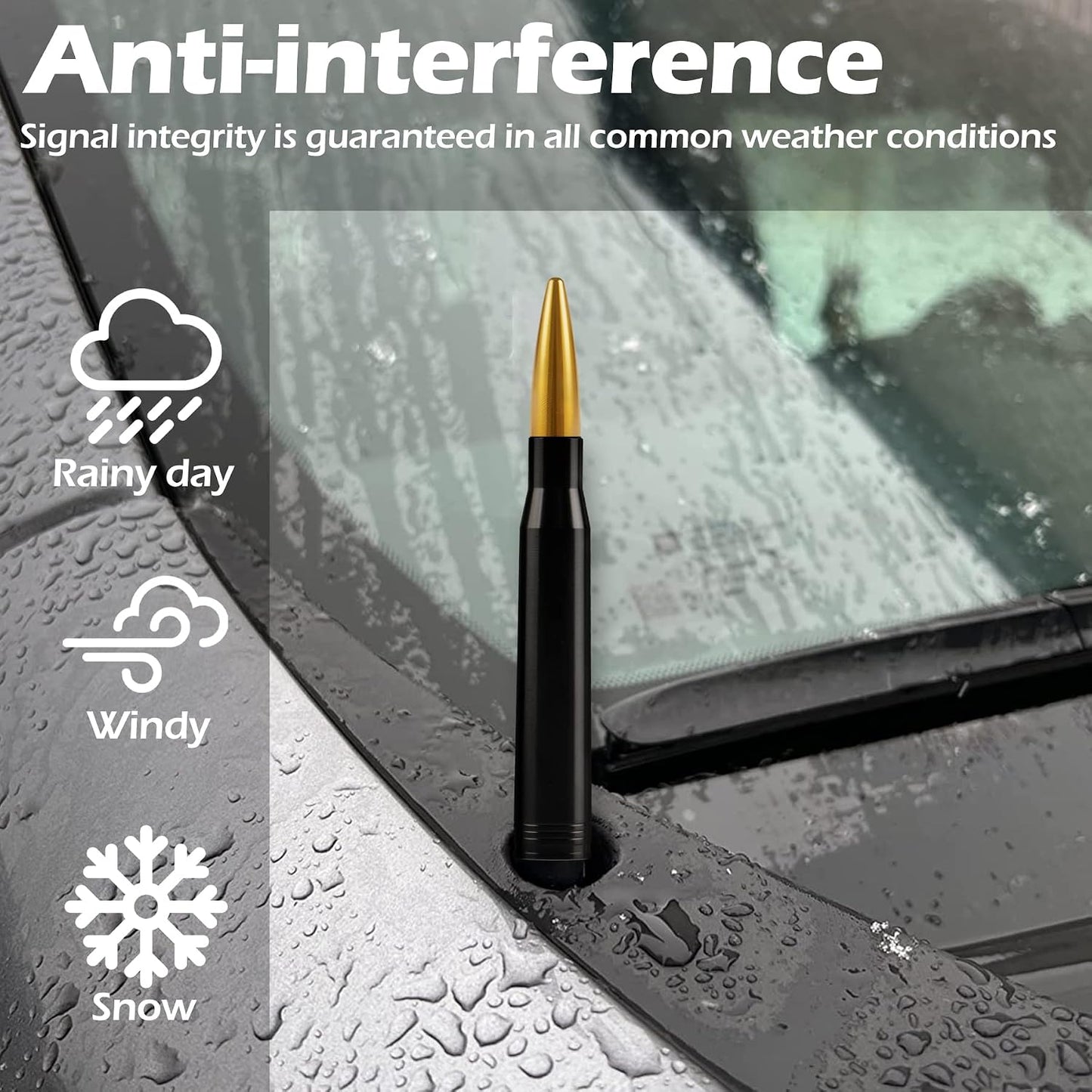 Upgrade Universal Car Antenna Compatible with Ford, Dodge, Chevrolet, GMC, Jeep, Toyota Truck Antenna - Made of Rugged Billet and Aluminum, Yellow, Car Accessories