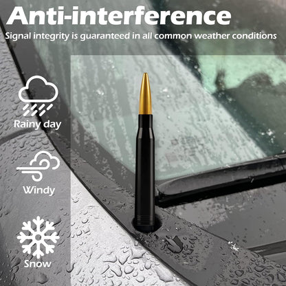 Upgrade Universal Car Antenna Compatible with Ford, Dodge, Chevrolet, GMC, Jeep, Toyota Truck Antenna - Made of Rugged Billet and Aluminum, Yellow, Car Accessories