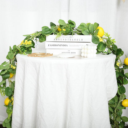 Main Squeeze Bridal Shower Decorations - Artificial Lemon Garland with Greenery, Faux Eucalyptus Lemon Garland for Bridal Shower Wedding Table Party Home Decoration Mantel Arch Backdrop