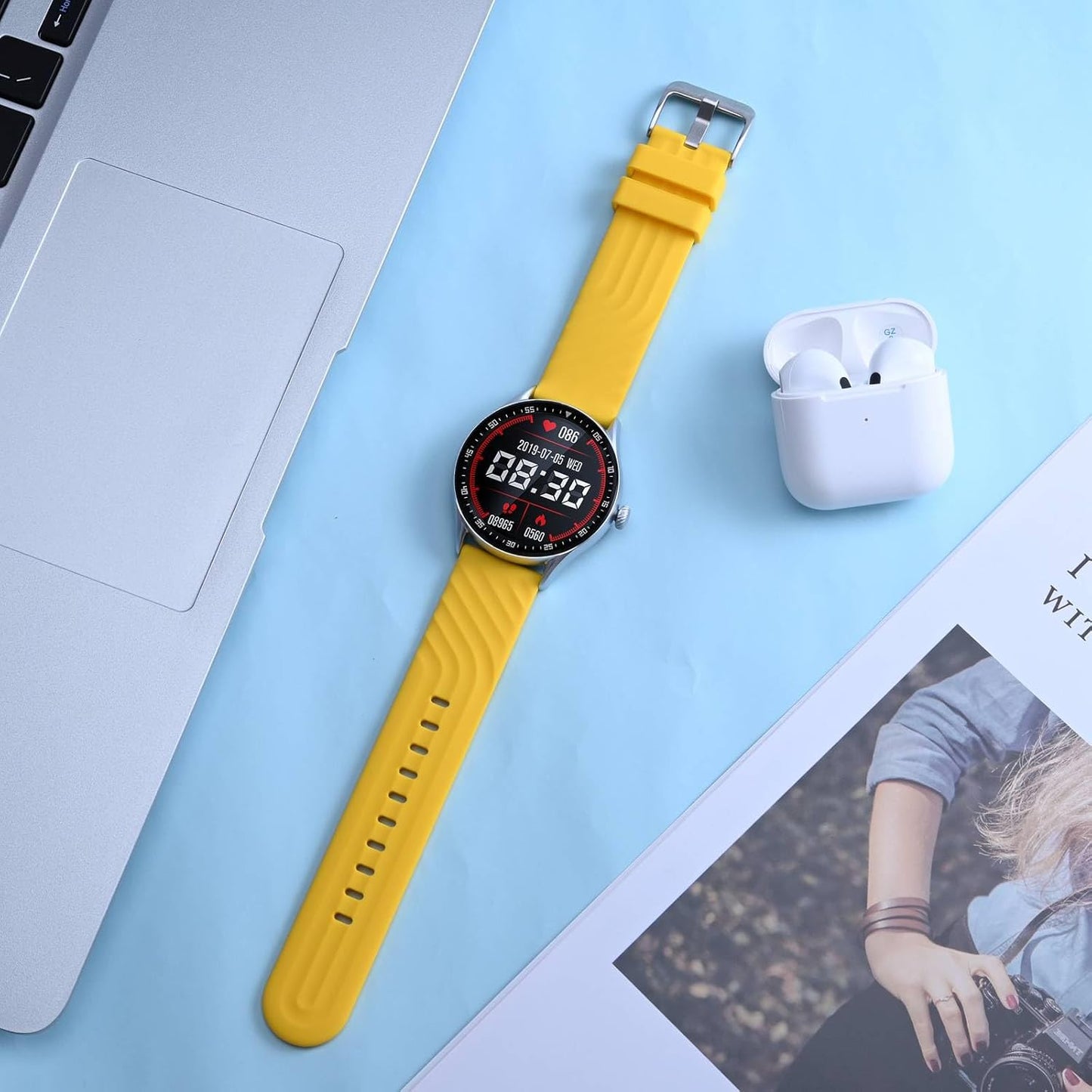 ANBEER Silicone Watch Band 18mm 20mm 22mm 19mm 21mm, Quick Release Rubber Replacement Strap for Men Women - Extra Long