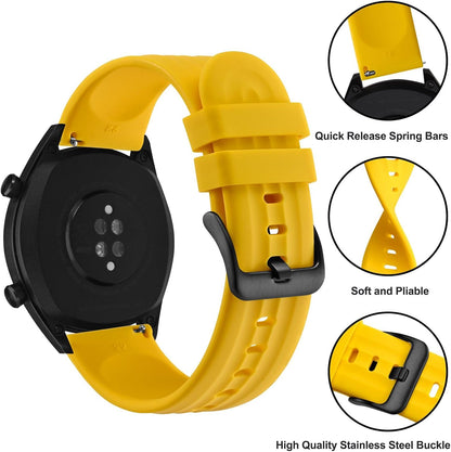 ANBEER Silicone Watch Band 18mm 20mm 22mm 19mm 21mm, Quick Release Rubber Replacement Strap for Men Women - Extra Long