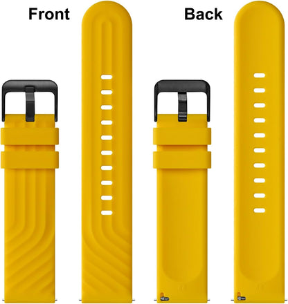 ANBEER Silicone Watch Band 18mm 20mm 22mm 19mm 21mm, Quick Release Rubber Replacement Strap for Men Women - Extra Long