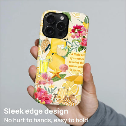 Case for iPhone 15 Pro,Compatible with MagSafe,Magentic Hybrid 2 Layer Protective Shockproof Cover for Women Girls-Coastal Italy Lemon Beach Collage