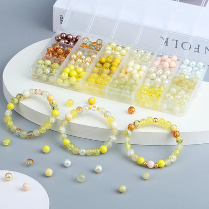 8mm Yellow Beads for Jewelry Making Yellow | Glass Beads for Crafts Bracelets, Necklaces & DIY Crafts Glass Round Bead 360PCS