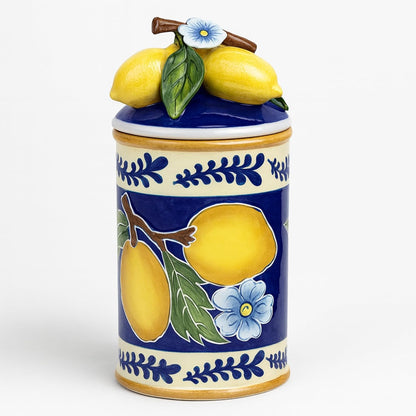Ceramic 17499 Lemon Canister, Small, Multicolor