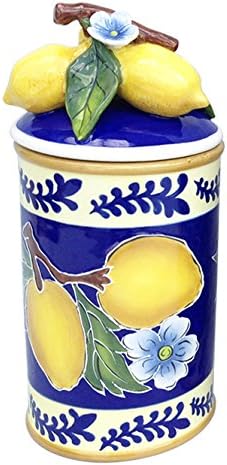 Ceramic 17499 Lemon Canister, Small, Multicolor