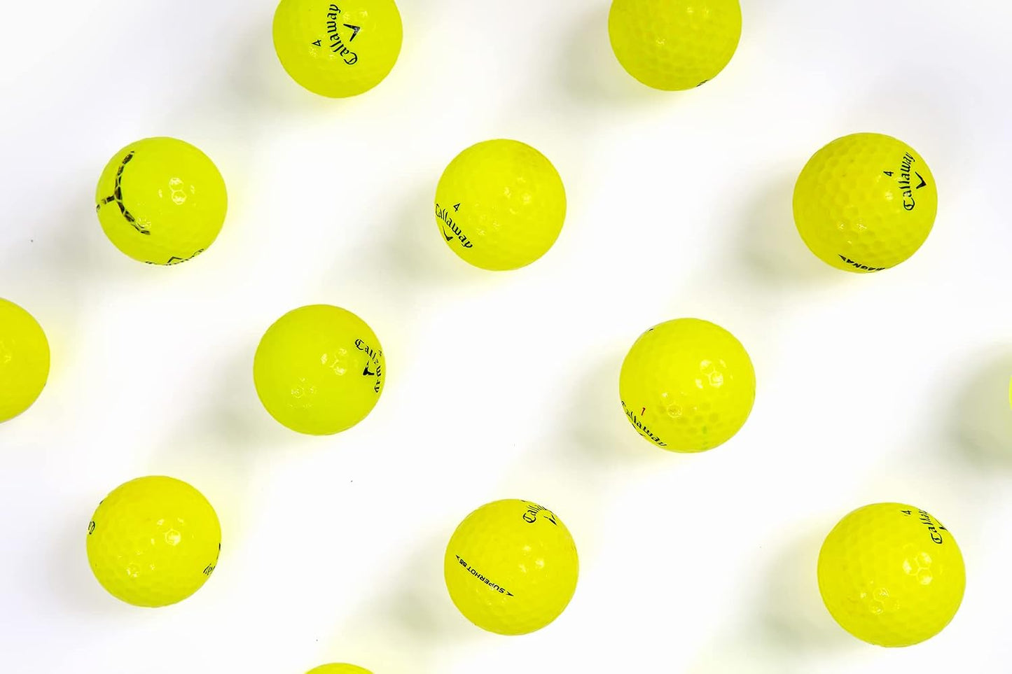 Recycled & Used Callaway Golf Balls - Colored, Yellow - Good Condition - Great for Women & Men - Bulk