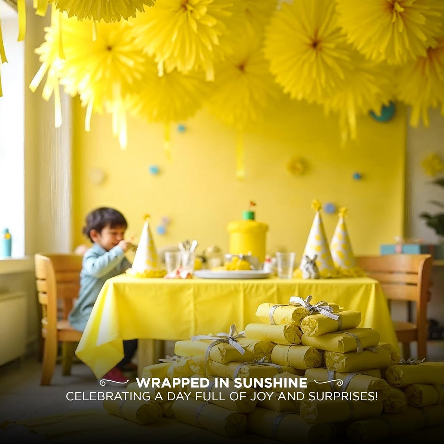 150 Sheets Yellow Tissue Paper for Gift Bags Bulk 14x20 Inch - Yellow Wrapping Paper for Gifts Wrap Mothers Day, Bouquet, Wedding, Birthday, DIY, Holiday, Thanksgiving & Christmas Decorations