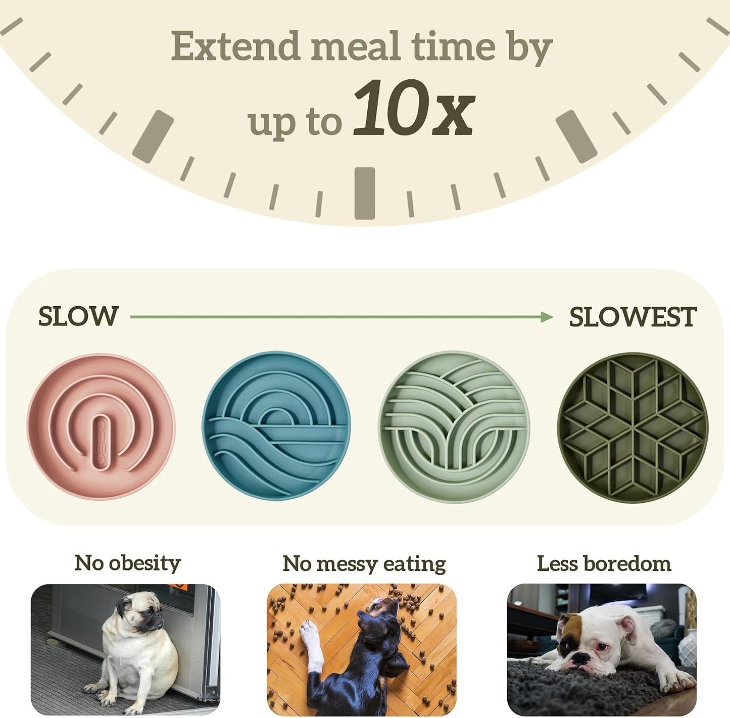Slow Feeder Dog Bowl, 7.3" Lick Mat for Dogs, Infinite, Yellow | Cat Slow Feeder Bowl, Anti Choking, Enrichment Toys, Easy Clean BPA-Free Silicone Feeding Bowl, Boredom and Anxiety Reducer