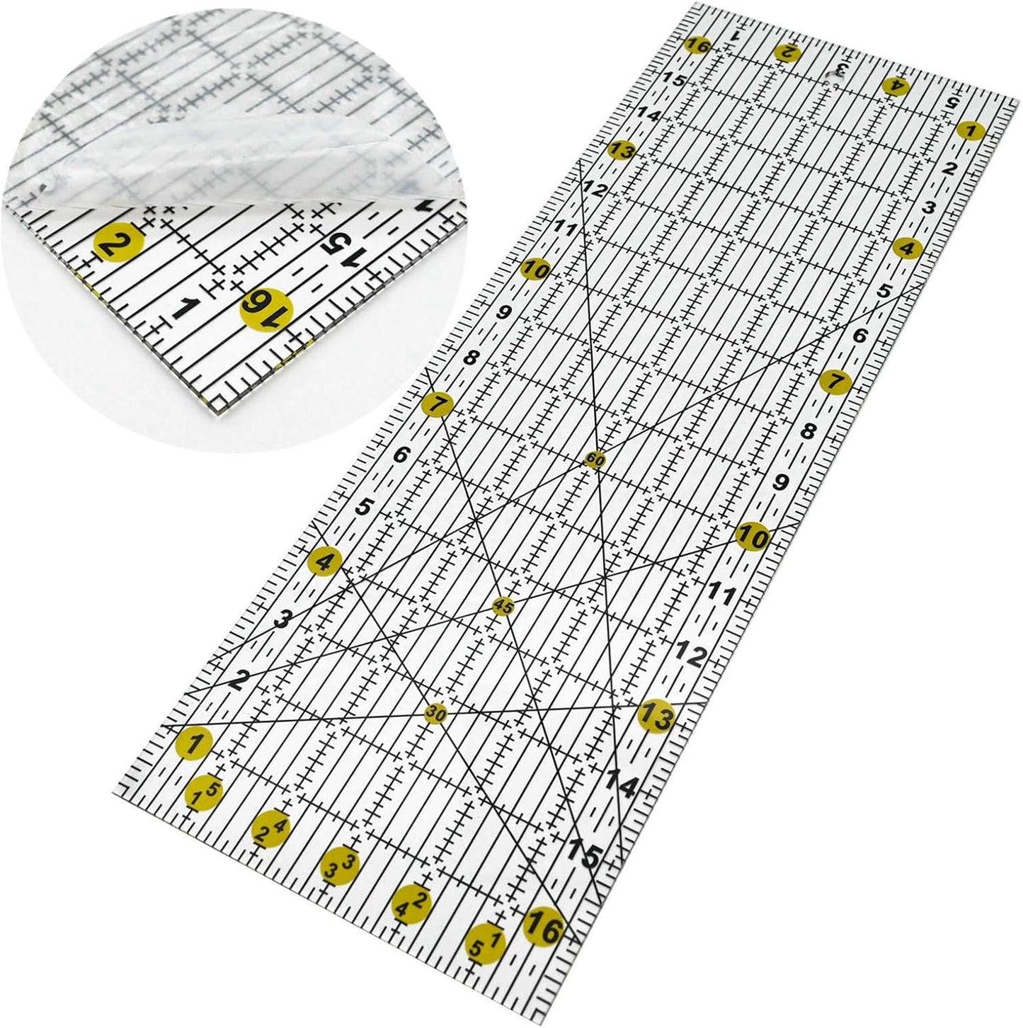 Quilting Ruler,Quilting Templates,Sewing Quilt Rulers,Acrylic Curved Corner Cutter,Precision Fabric Cutting Patchwork Tool for Quilting Sewing Craft DIY Projects,Yellow 6"x17"