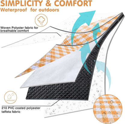 Outdoor Picnic Blanket, Extra Large, 80''x60'' Waterproof Foldable Blankets Gingham Picnic Mat for Beach, Camping Grass Lawn Park Accessories Cute Couple Ideas Wedding (Yellow, 80”x60”)