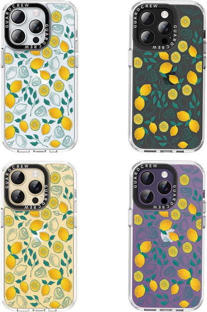 for iPhone 14 Pro Max Case, [Lemon] Cool Aesthetic Pattern for Women, [11FT Military-Grade Drop Tested] Slim Crystal Clear Shockproof TPU Bumper Phone Cover, 6.7"