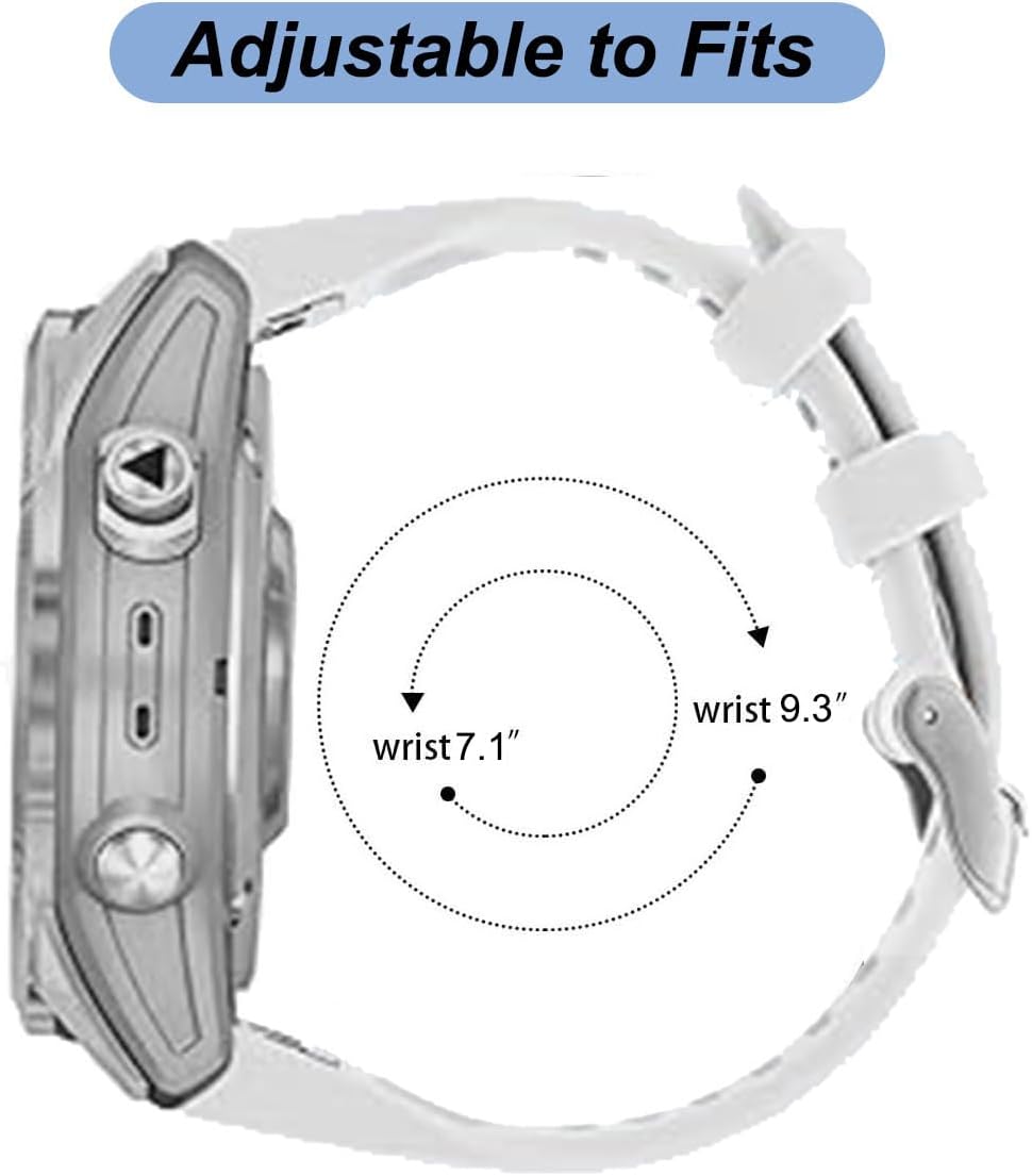 Watch Band for Garmin Fenix 6/Fenix 7/Fenix 8 (47mm)/Fenix 5/Fenix E (47MM), 22mm Silicone Watch Bands Quick Fit Strap for Garmin Smartwatch
