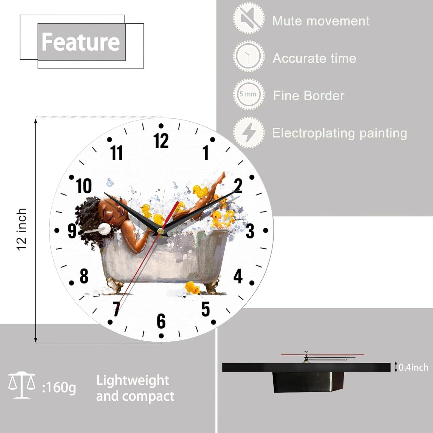 Wall Clocks,Lemon Yellow Fruits 10 Inch Wall Clock,Summer Small Battery Operated Wall Clocks Decorative for Kitchen/Living Room/Bedroom/Bathroom/Dining Room