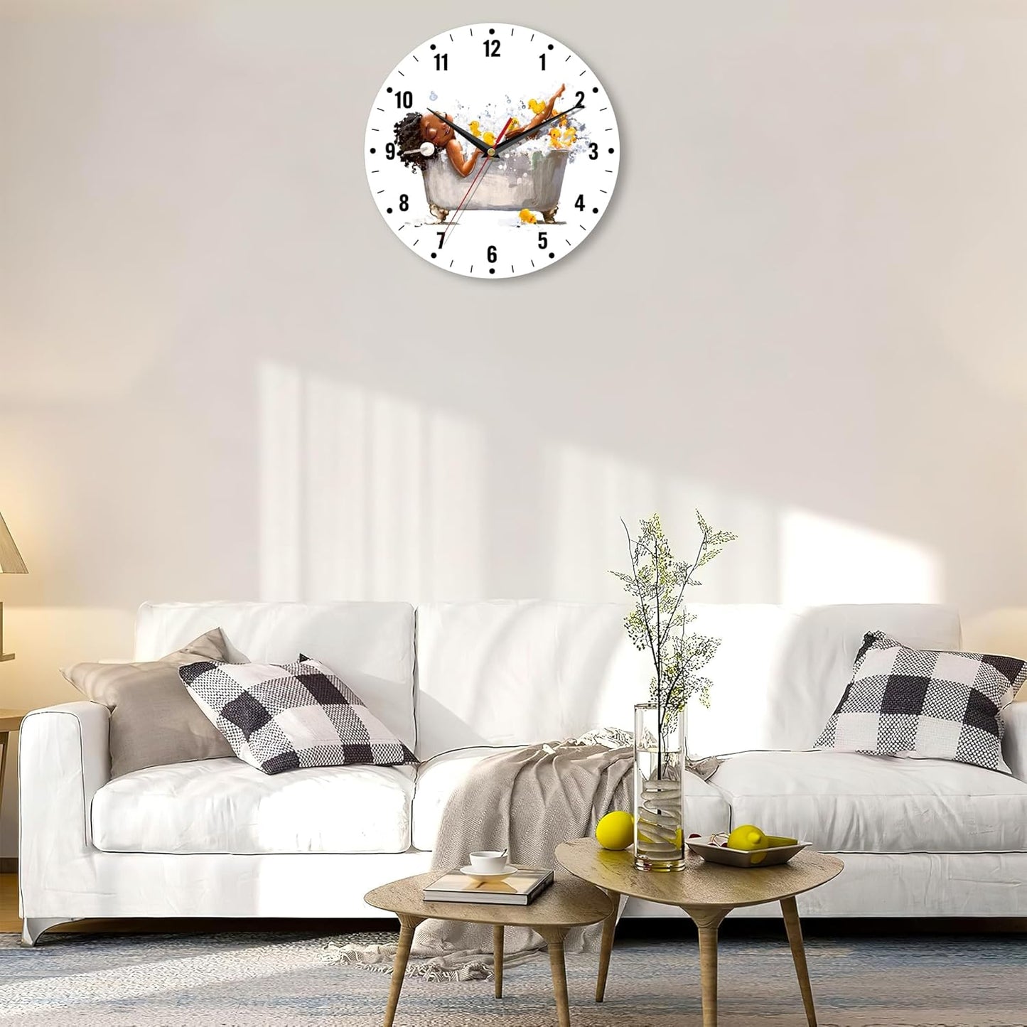 Wall Clocks,Lemon Yellow Fruits 10 Inch Wall Clock,Summer Small Battery Operated Wall Clocks Decorative for Kitchen/Living Room/Bedroom/Bathroom/Dining Room