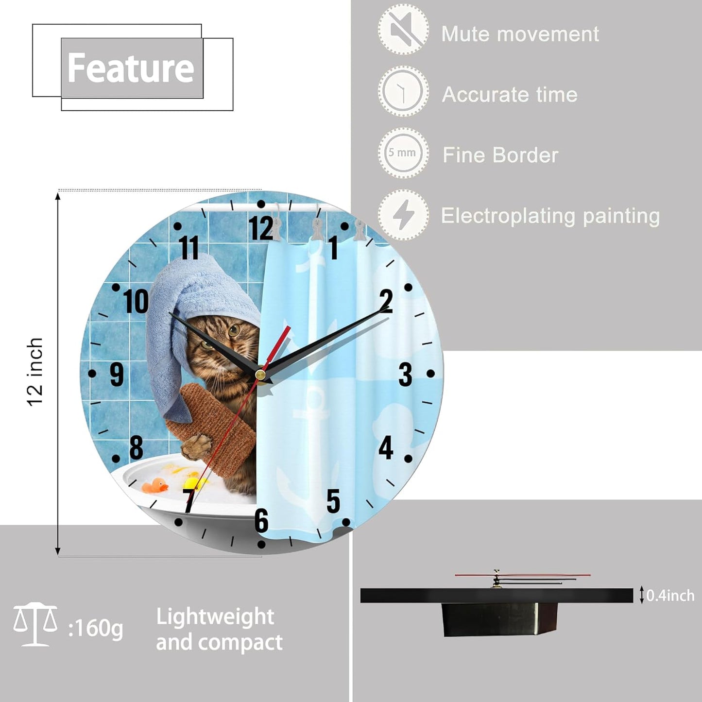 Wall Clocks,Lemon Yellow Fruits 10 Inch Wall Clock,Summer Small Battery Operated Wall Clocks Decorative for Kitchen/Living Room/Bedroom/Bathroom/Dining Room