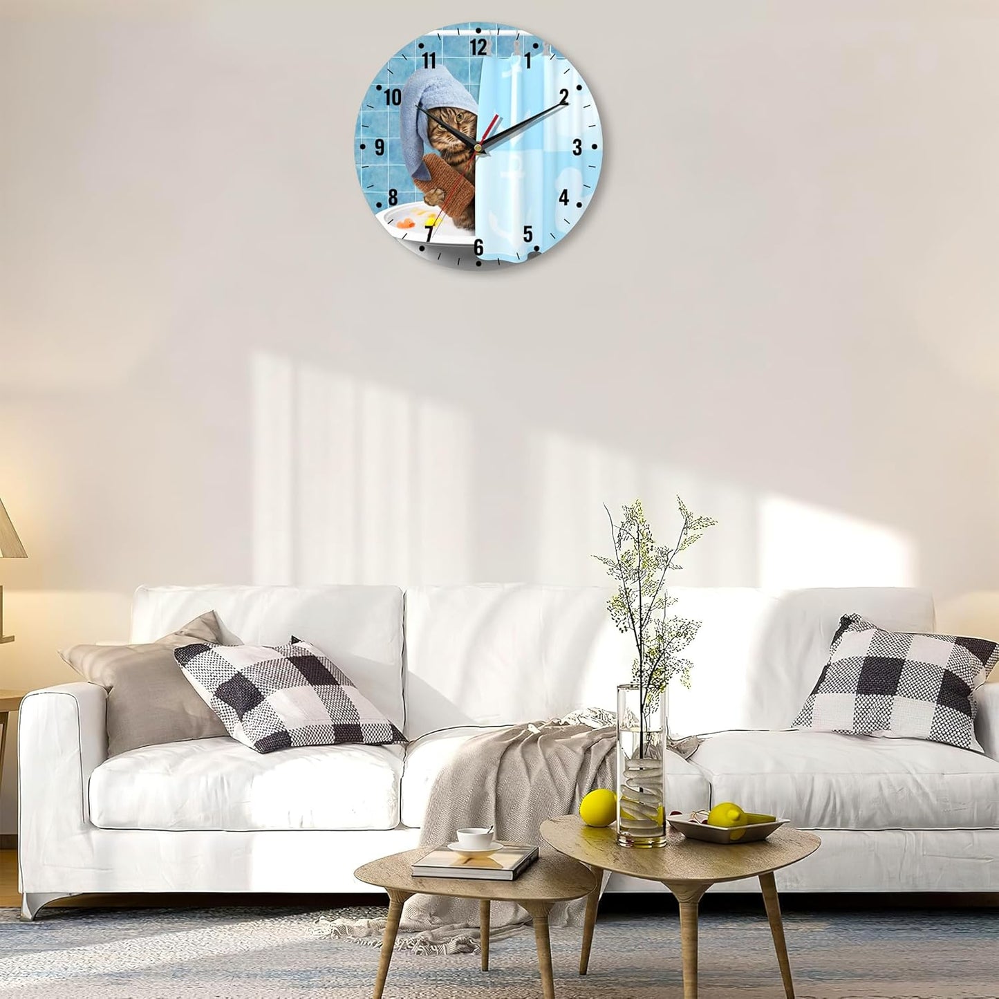 Wall Clocks,Lemon Yellow Fruits 10 Inch Wall Clock,Summer Small Battery Operated Wall Clocks Decorative for Kitchen/Living Room/Bedroom/Bathroom/Dining Room