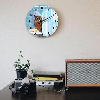 Wall Clocks,Lemon Yellow Fruits 10 Inch Wall Clock,Summer Small Battery Operated Wall Clocks Decorative for Kitchen/Living Room/Bedroom/Bathroom/Dining Room