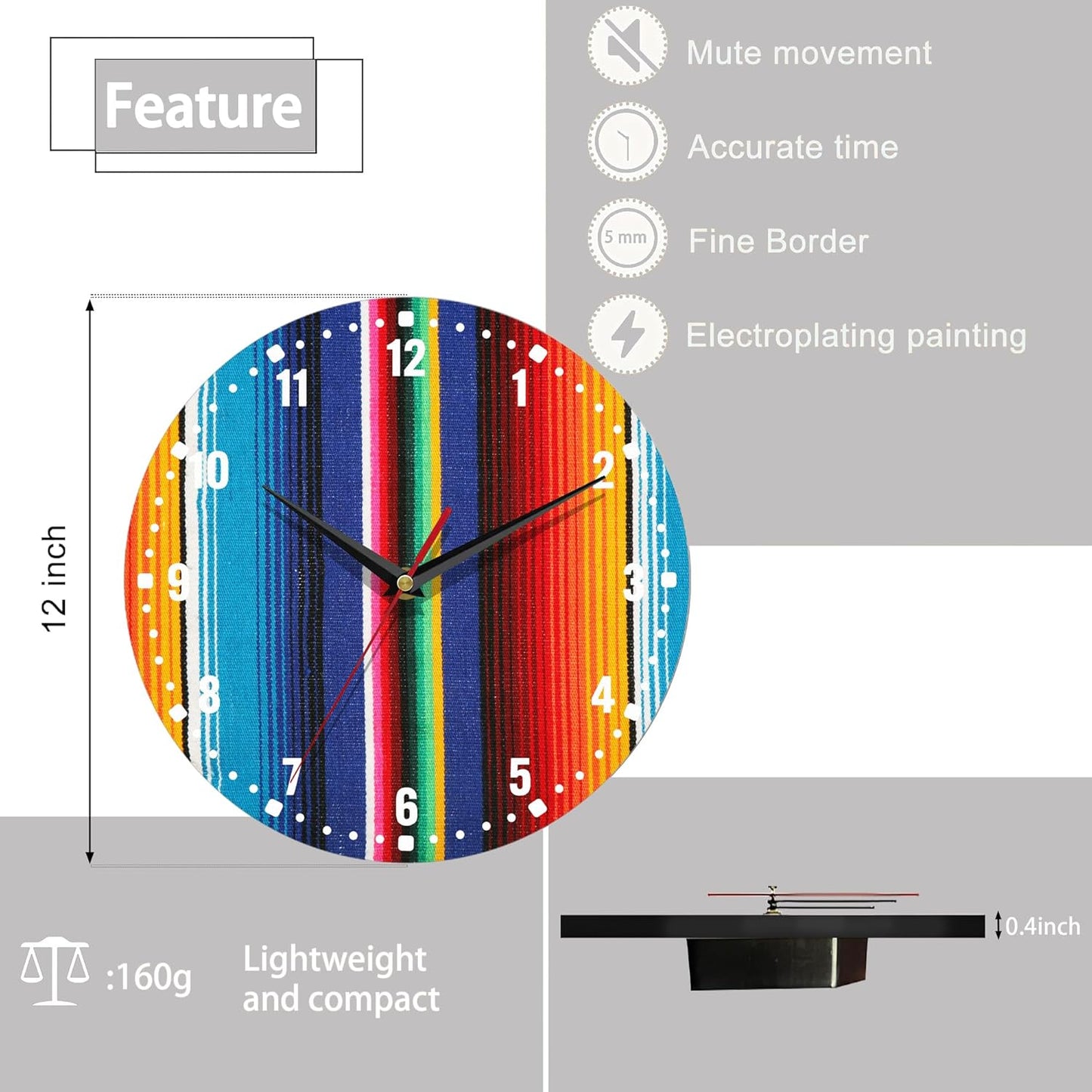 Wall Clocks,Lemon Yellow Fruits 10 Inch Wall Clock,Summer Small Battery Operated Wall Clocks Decorative for Kitchen/Living Room/Bedroom/Bathroom/Dining Room