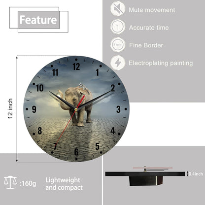 Wall Clocks,Lemon Yellow Fruits 10 Inch Wall Clock,Summer Small Battery Operated Wall Clocks Decorative for Kitchen/Living Room/Bedroom/Bathroom/Dining Room