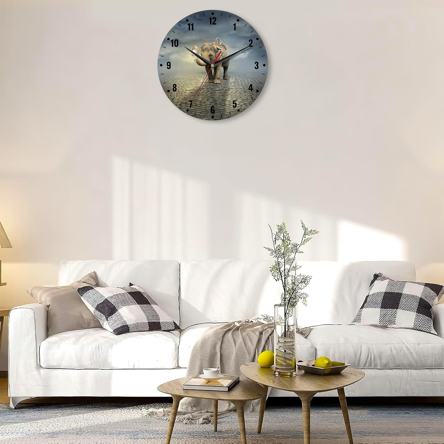 Wall Clocks,Lemon Yellow Fruits 10 Inch Wall Clock,Summer Small Battery Operated Wall Clocks Decorative for Kitchen/Living Room/Bedroom/Bathroom/Dining Room