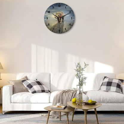 Wall Clocks,Lemon Yellow Fruits 10 Inch Wall Clock,Summer Small Battery Operated Wall Clocks Decorative for Kitchen/Living Room/Bedroom/Bathroom/Dining Room