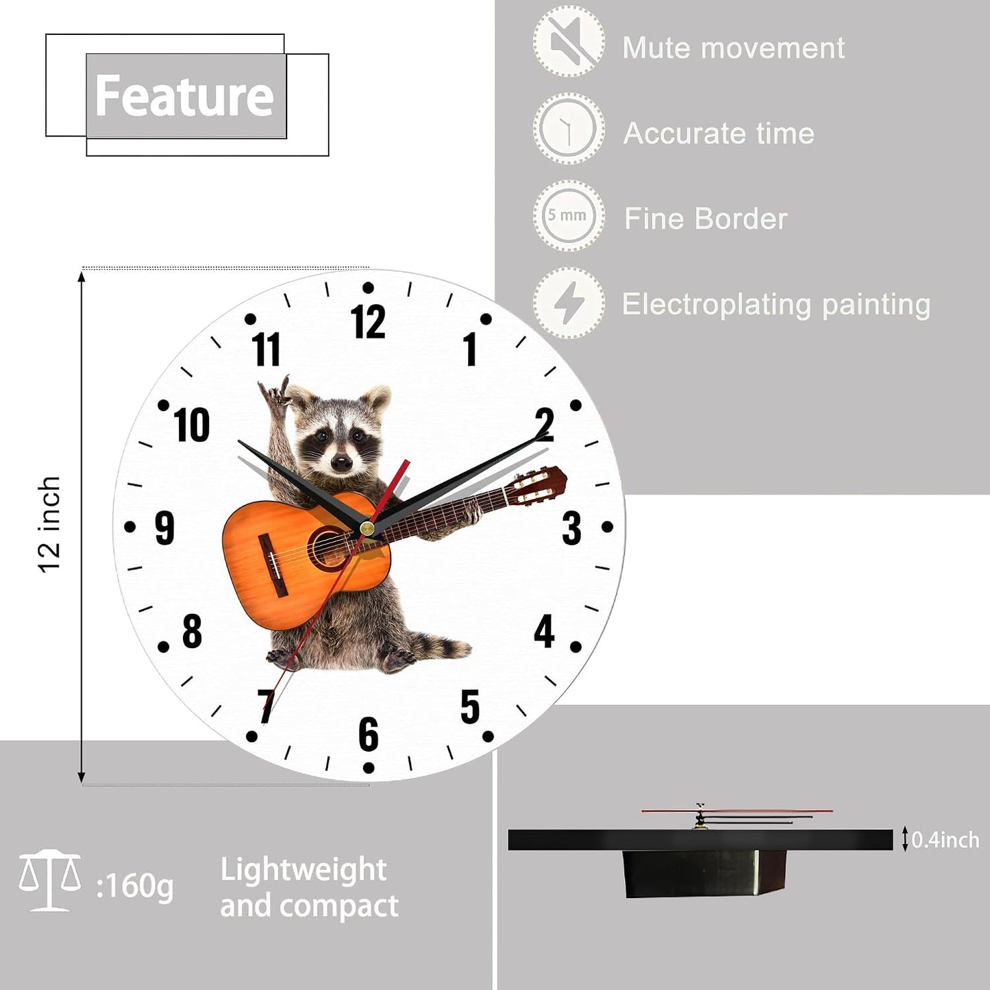 Wall Clocks,Lemon Yellow Fruits 10 Inch Wall Clock,Summer Small Battery Operated Wall Clocks Decorative for Kitchen/Living Room/Bedroom/Bathroom/Dining Room