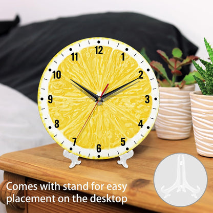 Wall Clocks,Lemon Yellow Fruits 10 Inch Wall Clock,Summer Small Battery Operated Wall Clocks Decorative for Kitchen/Living Room/Bedroom/Bathroom/Dining Room