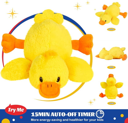 12" Musical Light Up Yellow Duck Stuffed Animal LED Glowing | Singing Soft Plush Lullaby Holiday Day Birthday Children Gifts Toddler Kids Toy Night
