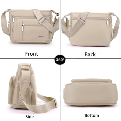 Womens CrossbodyBags Nylon Waterproof Handbags Shoulder Purses Roomy Multiple Pockets Pocketbooks