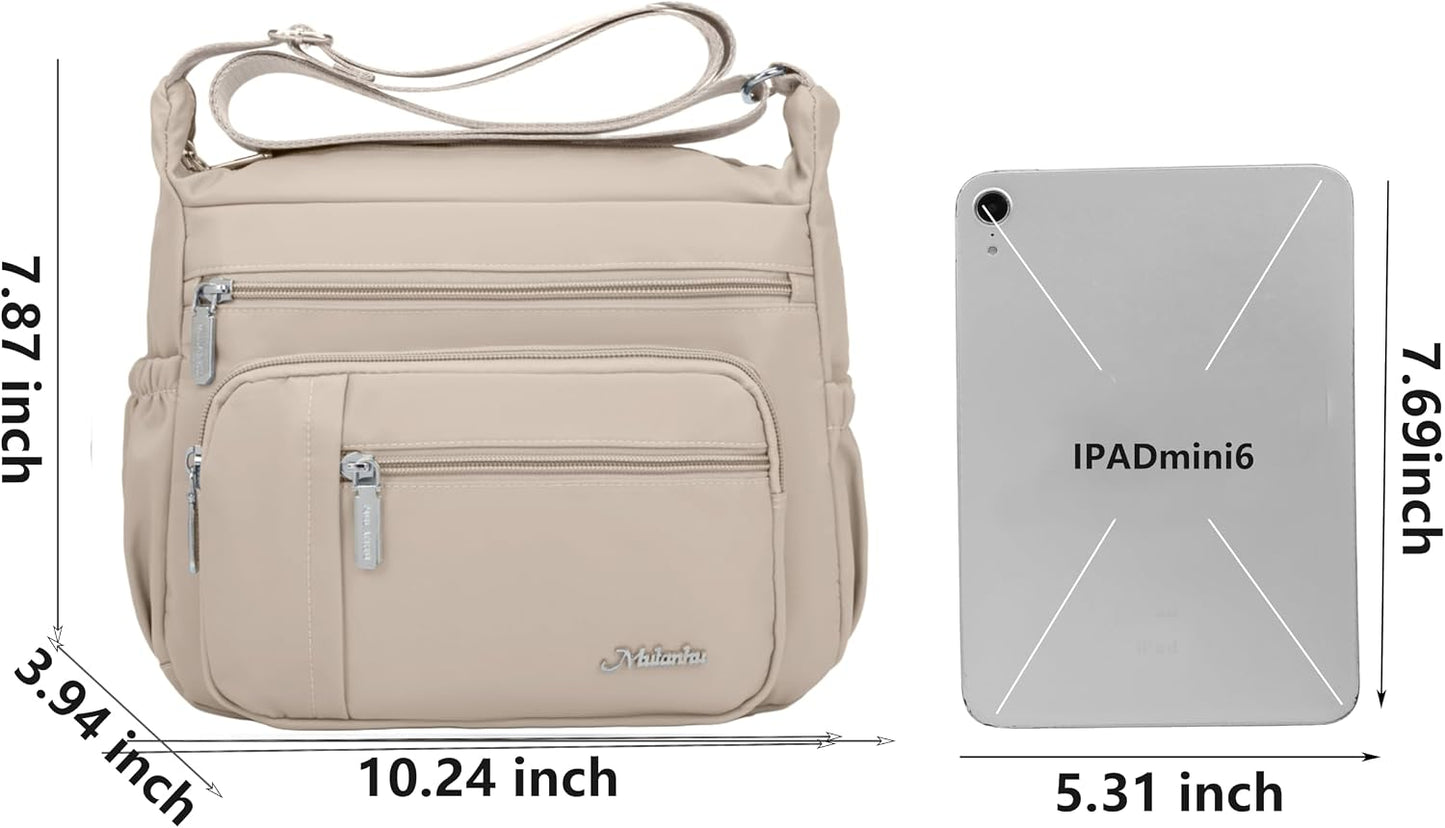 Womens CrossbodyBags Nylon Waterproof Handbags Shoulder Purses Roomy Multiple Pockets Pocketbooks