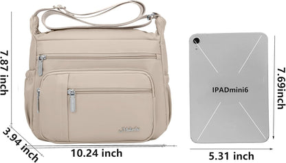 Womens CrossbodyBags Nylon Waterproof Handbags Shoulder Purses Roomy Multiple Pockets Pocketbooks